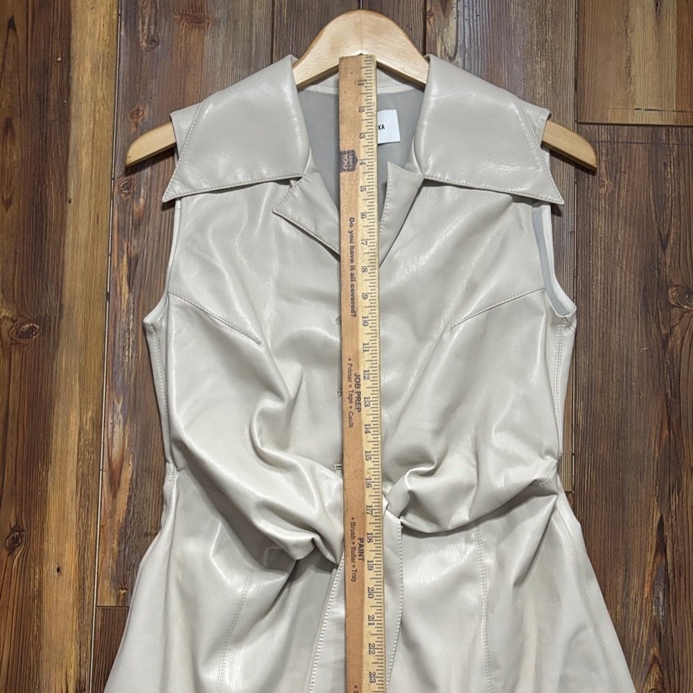 Nanushka Sharma sleeveless maxi dress in natural vegan leather size large NWT - Picture 5 of 11